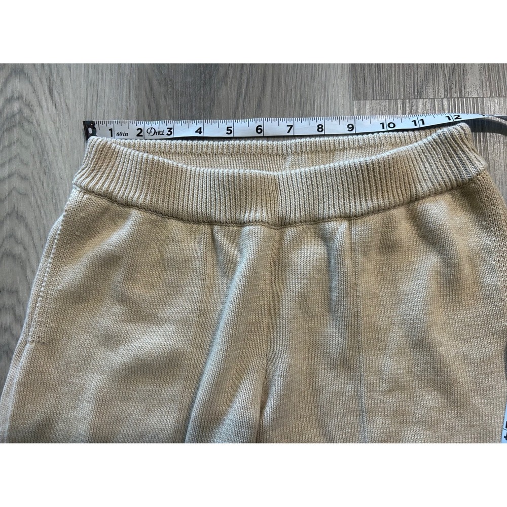 Free People FP Beach Oatmeal Beige 100% Cotton Knit Wide Leg Lounge Pants XS - Picture 4 of 8